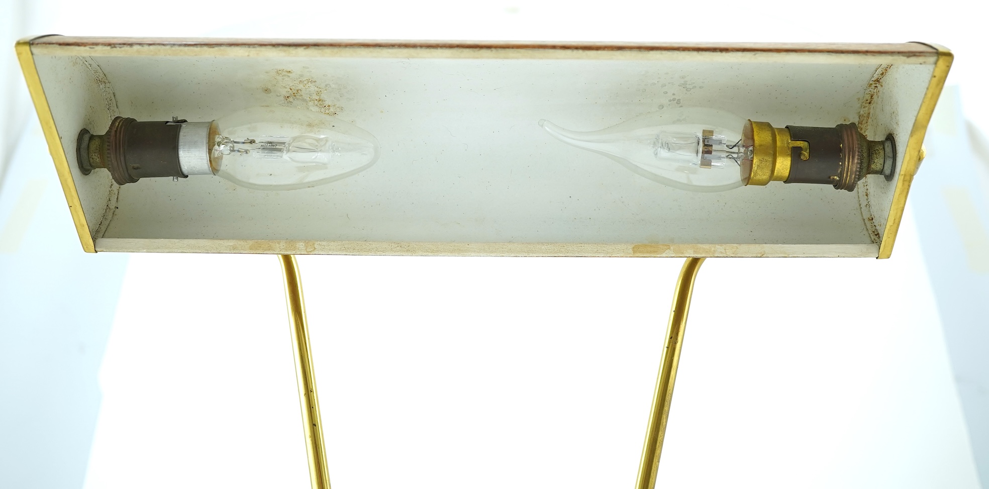 Eileen Gray (Irish, 1878-1976) for Jumo: A brass and wood veneer desk lamp